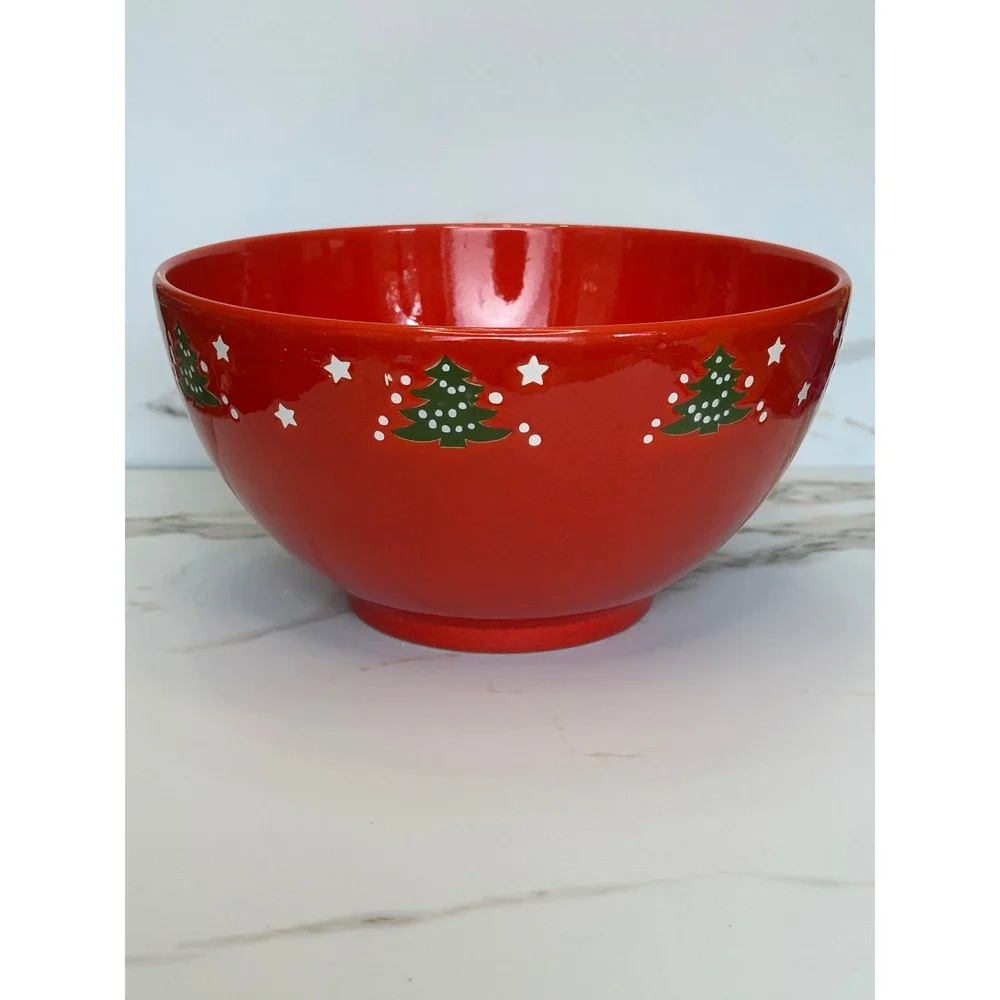 Waechtersbach Germany Red Christmas Tree Serving Bowl Ceramic Holiday Decor